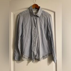 CINO Light Blue Checkered Button-Down Cotton Shirt